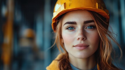 young woman worker on the construction site