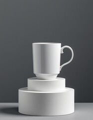 white cup on black