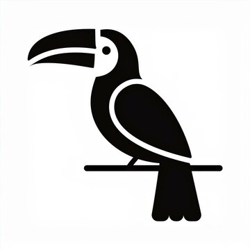 recommend clip art: toucan black icon isolated on white