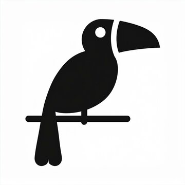 recommend clip art: toucan black icon isolated on white