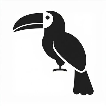 recommend clip art: toucan black icon isolated on white