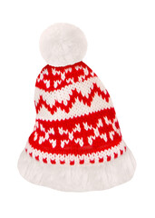 Wollmütze rot weiß und Hintergrund transparent PNG cut out   Knitted Wooly