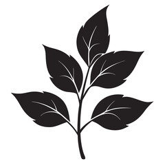 Leaves silhouette of beautiful plants silhouette vector art illustration