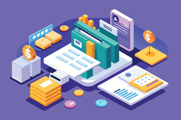 Obraz premium A dynamic layout showcasing customizable payment information features, highlighting user interaction with financial data and graphs.