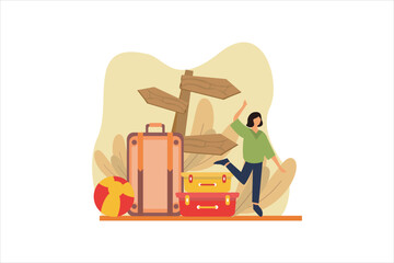 Travel Holiday Flat Design Illustration