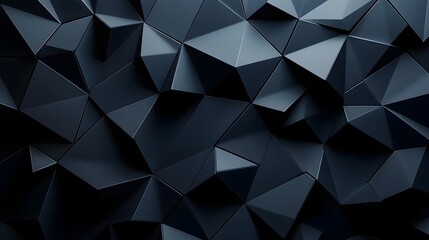 Fototapeta premium Abstract Dark Geometric Background - Black Triangles Pattern