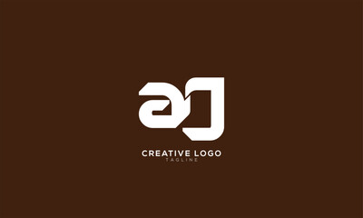 AJ Abstract initial monogram letter alphabet logo design