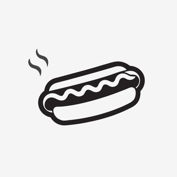 recommend clip art: Hotdog with Mustard Glyph Icon – Vector Silhouette Illustration for Fast Food Graphics