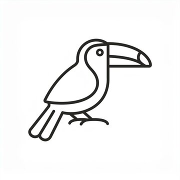 recommend clip art: toucan black line icon isolated on white