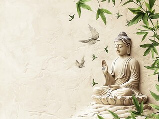 buddha purnima vesak background with copy space for