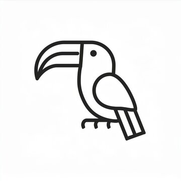 recommend clip art: toucan black line icon isolated on white