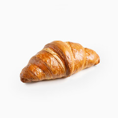 Baked Croissants, Close-Up Macro, Breakfast Food for Oven, Ready to Eat, Traditional French Bakery Cuisine, Sweet Bun with Butter