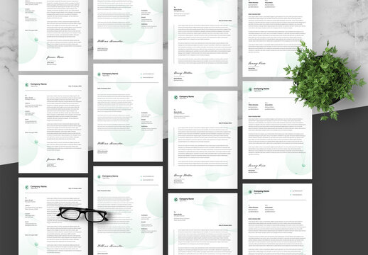 Gradient Green and White Letterhead