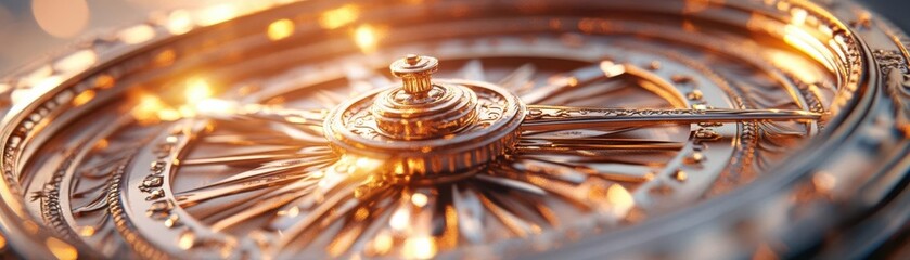 Antique compass with intricate designs, steampunk, sepia, detailed illustration