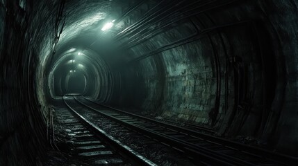 Obraz premium Eerie Subterranean Tunnel: A Journey into the Unknown