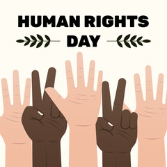Fototapeta premium gradient human rights day design with hands illustration