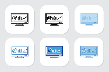 monitors icons with various design styles