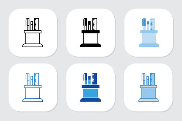 stationery icons with various design styles