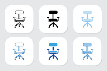 chair icons with various design styles
