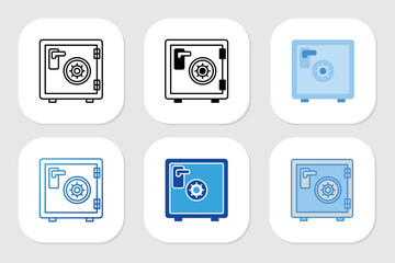 safe icons with various design styles