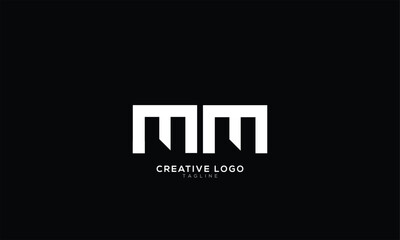 MM Abstract initial monogram letter alphabet logo design