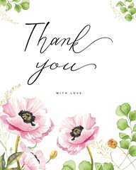 Thank you card with flowers