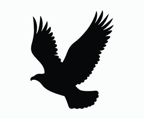 Obraz premium Bald eagle silhouette EPS vector isolated illustration and icon template on a white background