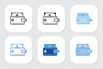 wallet icons with various design styles