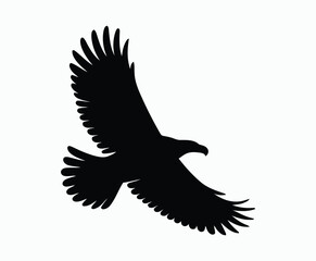 Obraz premium Bald eagle silhouette EPS vector isolated illustration and icon template on a white background