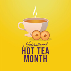 vector graphic of National Hot Tea Month ideal for National Hot Tea Month celebration.
