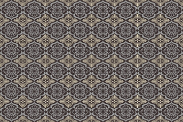 Oreintal Flora Damask Seamless pattern  embroidery, Indian style.  art ornament print.Design for carpet, cover,wallpaper, wrapping, fabric, clothing