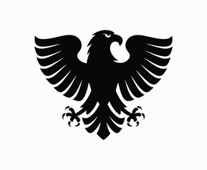 Obraz premium Bald eagle silhouette EPS vector isolated illustration and icon template on a white background