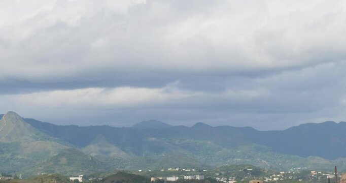 Cloudy day in Noumea, New Caledonia.View of the mountain range.