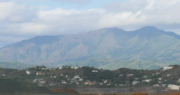 View of the mountain range in Noumea, New Caledonia.