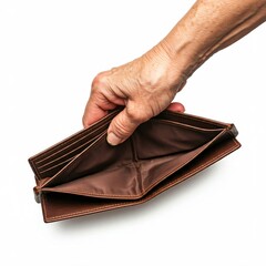 Hand Holding an Empty Wallet Symbolizing Financial Struggles