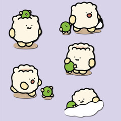 Sheep character icon vector flat illustration