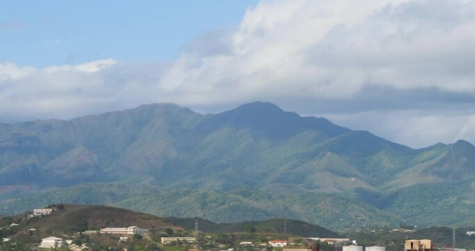 View of the mountain range in Noumea, New Caledonia.