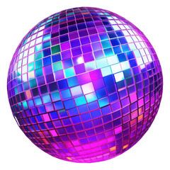 PNG Neon Disco ball sphere purple light.