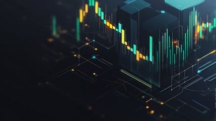 Abstract business black background with Colorful charts and graphs with statistics to innovative analyze business potential and forecast future development of companies growth.