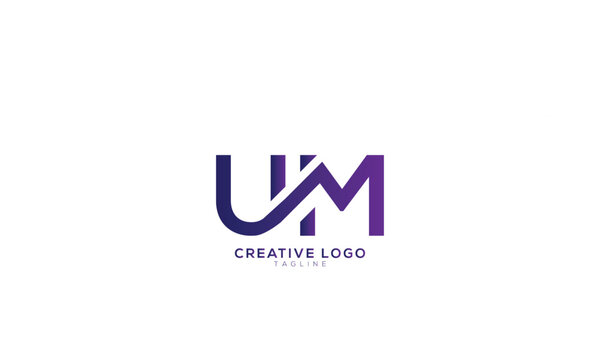 UM Abstract initial monogram letter alphabet logo design