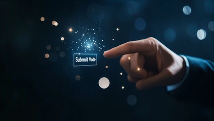 Engaging with Technology: The Act of Submitting Your Vote in a Digital Election, Highlighting the Importance of Participation and the User Experience in Modern Voting Systems.