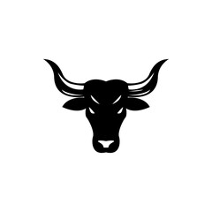 Longhorn simple flat logo design vector
