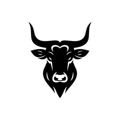 Longhorn simple flat logo design vector
