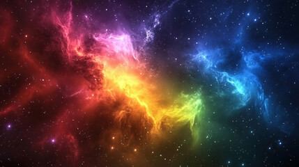 Fototapeta premium Colorful space galaxy cloud nebula in the starry night cosmos, featuring vibrant supernovae and intricate patterns, ideal for universe science and astronomy backgrounds or wallpapers, capturing the be