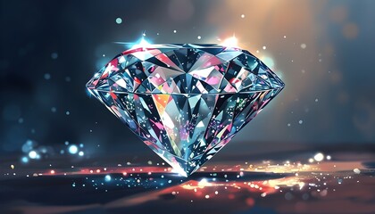 Radiant brilliance of a sparkling diamond illustration