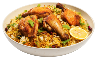 PNG Chicken biryani food meat meal.
