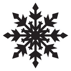 Isolated Snowflake silhouettes vector art illustration
