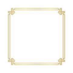 chinese frame square line, certificate frame, antique china border gold frame, chinese new year frame outline