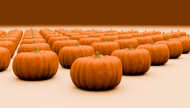 3d rendered of Halloween pumpkins