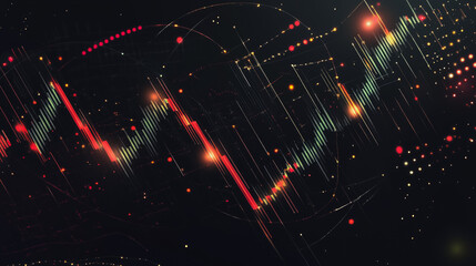 Fototapeta premium Abstract black background with Colorful charts and graphs with statistics to innovative analyze business potential and forecast future development of companies growth.